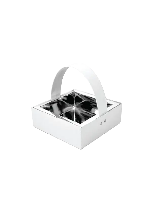 K02 01 (10"X10"X3") White Square Gift Basket with Handle | Ideal Empty Hamper for Weddings, Anniversaries, Festive Occasions, Luxury Products, Corporate Events, Product Display