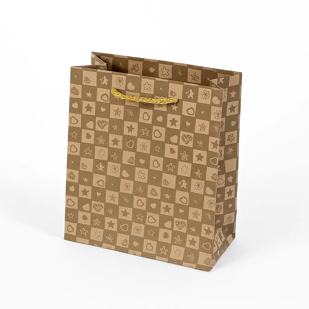 [H0206000000] H02 06 (5"x5"x6") Brown Gift Bag | Perfect for Jewelry, Small Accessories, Favors, and Miniature Gifts