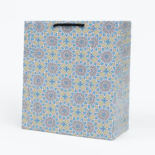 [H0801000000] H08 01 (10"x11"x10")  Blue & Tan Gift Bag | Perfect for Medium to Large Items, Apparel, Home Goods and Special Occasion Gifts 