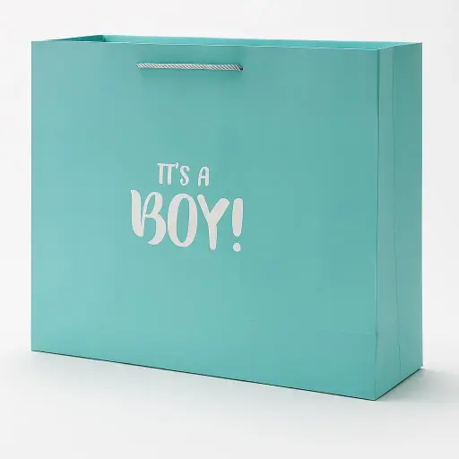 [H2822000000] H28 22 (5"x17.5"x13") Blue Gift Bag | Perfect for  Baby Boy, Gender Reveal, Baby Shower, Newborn Gifts, Special Occasion Gifting