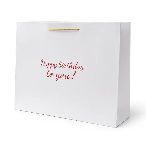 [H2835000000] H28 35 (5"x17.5"x13") White Gift Bag | Perfect for  Birthdays