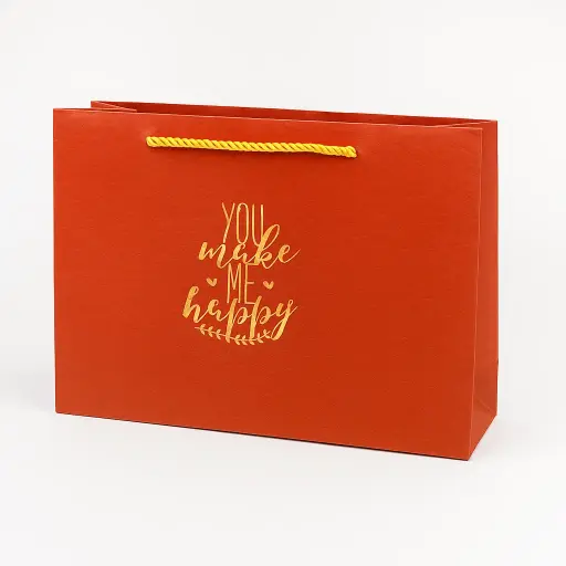 [H2921000000] H29 21(3.5"x10.5"x7")  Orange Printed Gift Bag | Perfect for  Mothers Day, Anniversary, Special Occasion Gifting, Valentine's Day