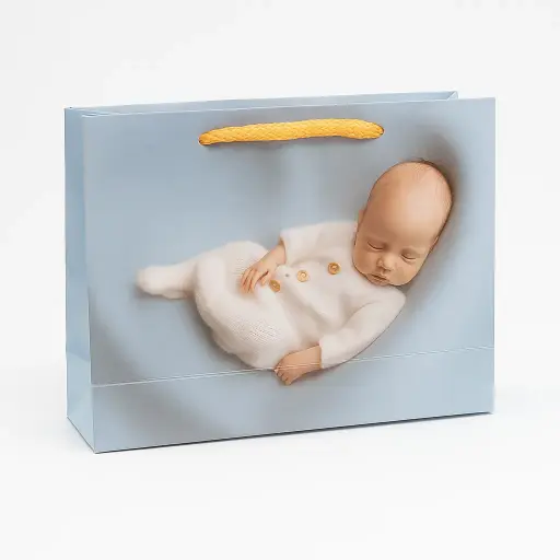 [H3003000000] H30 03 (2"x7"x5") Blue Printed Gift Bag | Perfect for Gender Reveal, Baby Boy Gifts, Baby Shower, Newborn Gifts, Special Occasion Gifting