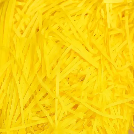 [SP01001YELL]  SP01 Yellow Fine-Cut Shredded Paper | Decorative Void Filler for Hampers, Baskets & Gift Boxes