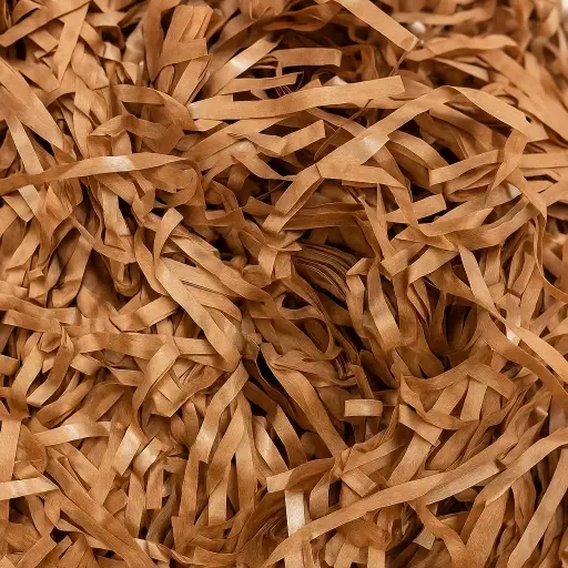 [SP01012BROW]  SP01 Brown Fine-Cut  Shredded Paper | Decorative Void Filler for Hampers, Baskets & Gift Boxes