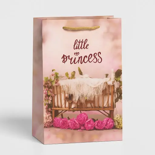 [H2719000000] H27 19 (3.5"x7"x11") Pink Gift Bag | Perfect for  Baby Girl, Gender Reveal, Baby Shower, Newborn Gifts, Special Occasion Gifting