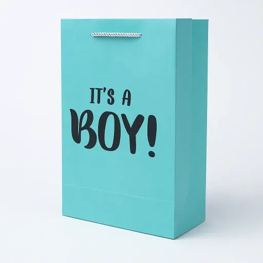 [H2722000000] H27 22 (3.5"x7"x11") Blue Gift Bag | Perfect for  Baby Boy, Gender Reveal, Baby Shower, Newborn Gifts, Special Occasion Gifting