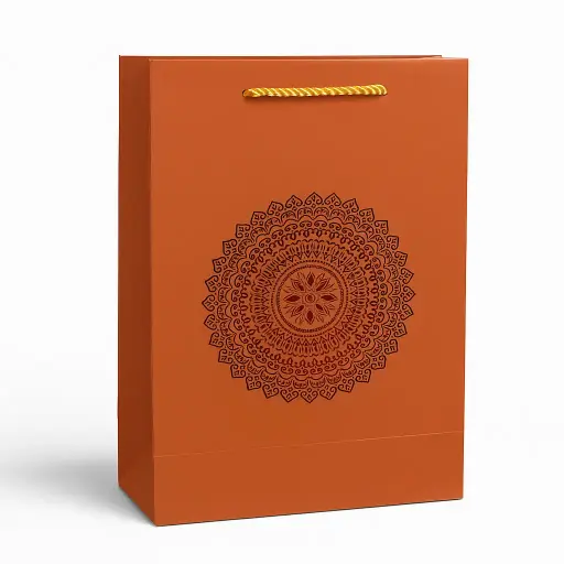 [H2725000000] H27 25 (3.5"x7"x11") Orange Gift Bag | Perfect for  Birthday, Islamic Events, Wedding, Special Occasion Gifting