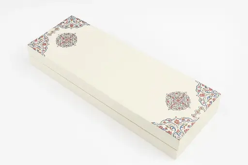 [B5005000000] B50 05 (4"x13"x1.5") Cream/Mandala  Gift Box | Sweet Gift Box for 1/2kg