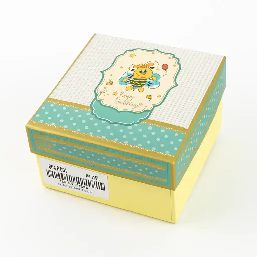 [B0401000000] B04 01 (4"x4"x2") Yellow Gift Box | Kids Gift Box | Birthday Gift Box 