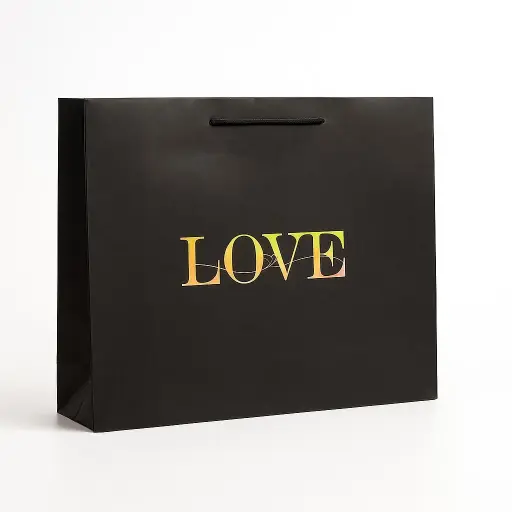[H2823000000] H28 23 (5"x17.5"x13") Black "LOVE" Gift Bag | Perfect for  Wedding, Valentine Day, Anniversary, Special Occasion Gifting
