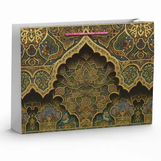 [H2805000000] H28 05 (5"x17.5"x13") Printed Gift Bag | Perfect for   Islamic Events, Wedding, Special Occasion Gifting