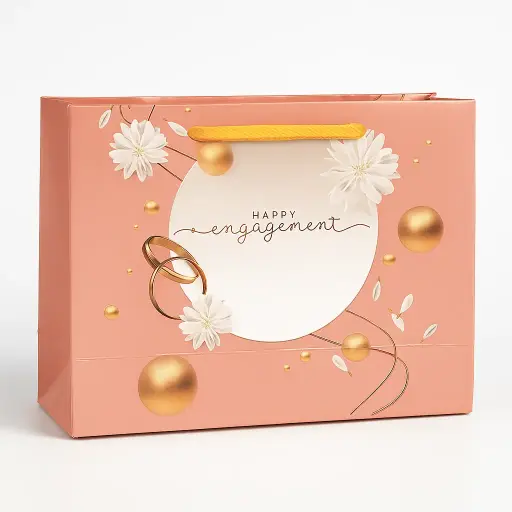 [H3011000000] H30 11(2"x7"x5") Pink Gift Bag | Perfect for  Engagement, Special Occasion Gifting