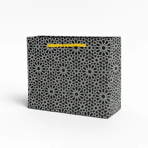 [H3012000000] H30 12 (2"x7"x5") Black & White Gift Bag | Perfect for  Birthday, Everyday Gifting, Wedding, Corporate, Special Occasion Gifting