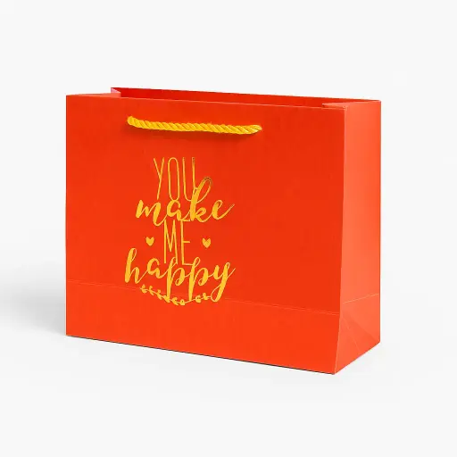 [H3027000000] H30 27 (2"x7"x5") Orange Gift Bag | Perfect for  Birthday, Everyday Gifting, Mothers Day, Special Occasion Gifting, Valentines Day