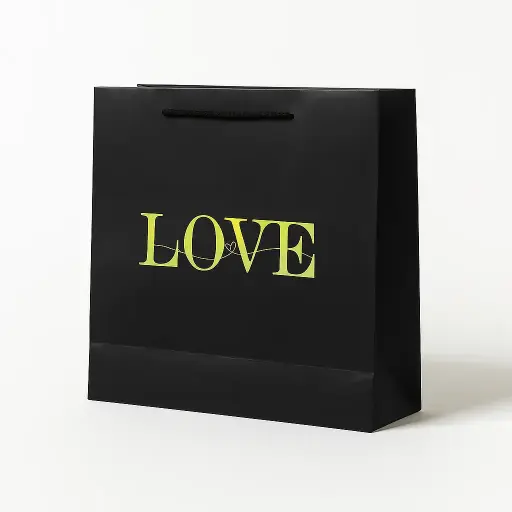 [H1719000000] H17 19 (4"x13"x12.5") Black Gift Bag | Perfect for  Wedding, Valentine Day, Anniversary, Special Occasion Gifting