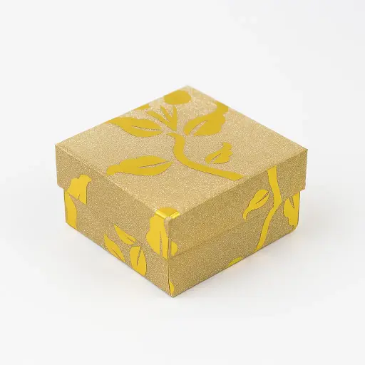 [B0207000000] B02 07 (3"x3"x2") Yellow & Champagne Gold Gift Box | Birthday Gift Box | Wedding Gift Box | Favor Box | Eid Gift Box