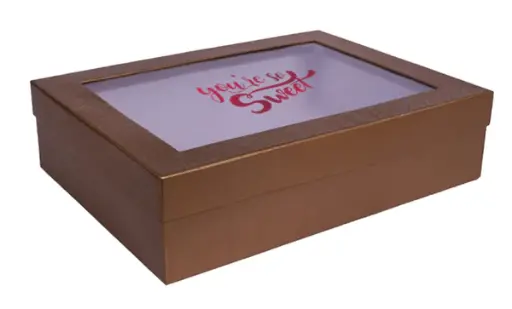 [B3606000000] B36 06 (12"x16"x4") Brown Window Display Gift Box | Valentine's Day Gift Box | Anniversary Gift Box | Mother's Day Gift Box