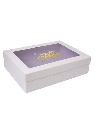 [B3608000000] B36 08 (12"x16"x4" Inches) White Window Display Gift Box | Birthday Gift Box