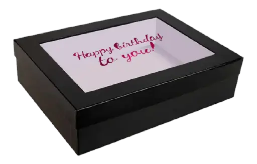 [B3610000000] B36 10 (12"x16"x4") Black Window Display Gift Box | Birthday Gift Box