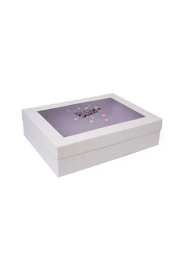 [B3613000000] B36 13 (12"x16"x4" Inches) White Window Display Gift Box | Valentine's Day Gift Box | Anniversary Gift Box | Mother's Day Gift Box