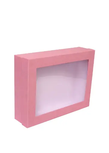 [B3615000000] B36 15 (12"x16"x4" Inches) Pink Window Display Gift Box | Birthday Gift Box | Baby Shower Gift Box | Wedding Gift Box