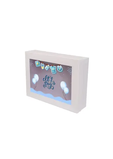 [B3619000000] B36 19 (12"x16"x4" Inches) White Window Display Gift Box | Baby Shower Gift Box | Gender Reveal Gift Box | Baby Boy Gift Box