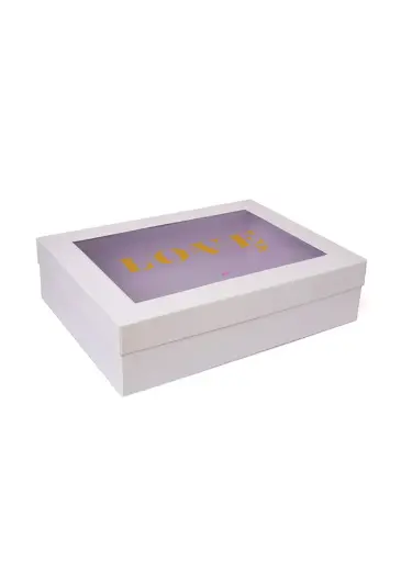 [B3620000000] B36 20 (12"x16"x4" Inches) White Window Display Gift Box | Valentine's Day Gift Box | Anniversary Gift Box | Romantic Gift Box