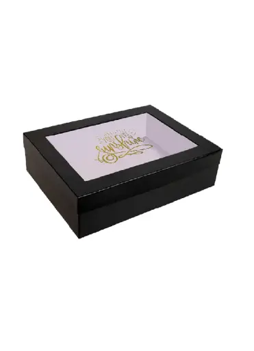 [B3624000000] B36 24 (12"x16"x4") Black Window Display Gift Box | Birthday Gift Box | Anniversary Gift Box | Mother's Day Gift Box
