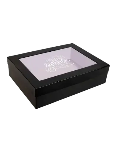 [B3625000000] B36 25 (12"x16"x4") Black Window Display Gift Box | Birthday Gift Box | Anniversary Gift Box | Mother's Day Gift Box