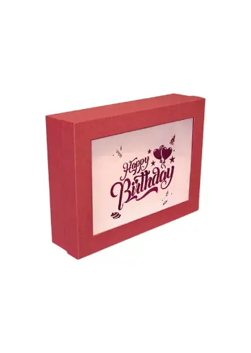 [B3628000000] B36 28 (12"x16"x4") Red Window Display Gift Box | Birthday Gift Box