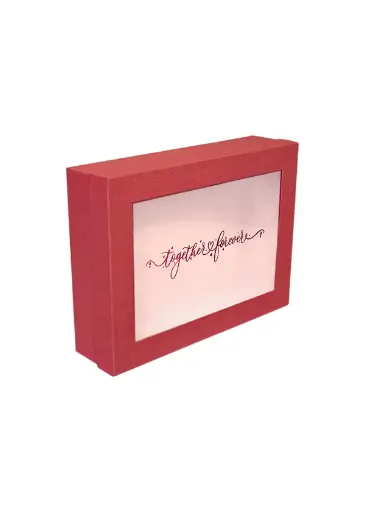 [B3636000000] B36 36  (12"x16"x4") Red Window Display Gift Box | Wedding Gift Box | Anniversary Gift Box | Couple's Gift Box