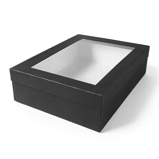 [B3642000000] B36 42 (12"x16"x4" Inches) Black Window Display Gift Box | Birthday Gift Box | Eid Gift Box | Wedding Gift Box