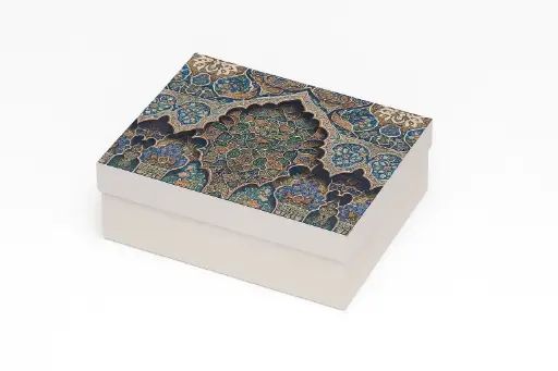 [B3559000000] B35 58 (11"x14"x4") White Gift Box | Islamic Pattern  Gift Box | Mughal Art Inspired Gift Box | Hajj Gift Box | Islamic Gifts | Cultural Event Gifts 