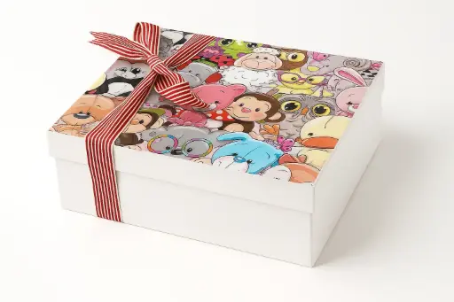 [B3560000000] B35 60 (11"x14"x4") White Gift Box | Kids' Gift Box | Baby Shower Gift Box | Birthday Parties Gift Box | Fun & Playful Gift Box 