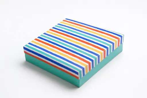 [B2303000000] Colorful Striped Gift Box