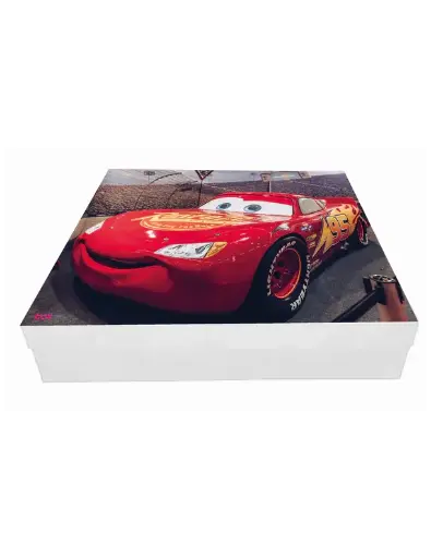 [B2309000000] B23 09 (12"x12."x2.5") Kids' Lightning McQueen Gift Box | Disney Cars Themed Packaging | Children's Birthday Gifts