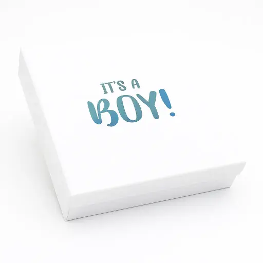 [B2314000000] B23 14 (12"x12."x2.5") White Gift Box | Newborn Baby Boy Gift Box | Baby Shower Gift Box | Gender Reveal (Boy) Gift Packaging 