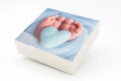 [B2337000000] B23 37 (12"x12."x2.5") White & Blue Gift Box | Newborn Baby Boy Gift Box | Baby Shower Gift Box | Gender Revel (Boy) Packing Box