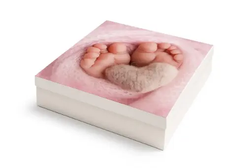 [B2342000000] B23 42 (12"x12."x2.5") White & Pink Gift Box | Baby Girl Gift Box | Gender Reveal Gift Box | Baby Shower Gift Box