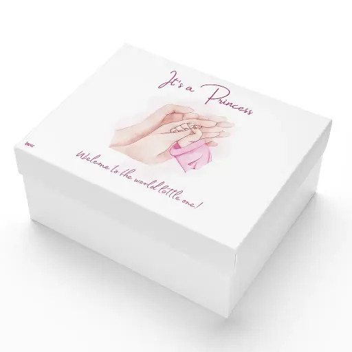 [B1024000000] B10 24 (7.5"x9.5"x4") White Gift Box | Baby Girl Gift Box | Baby Shower Gift Box | Gender Reveal Gift Box 