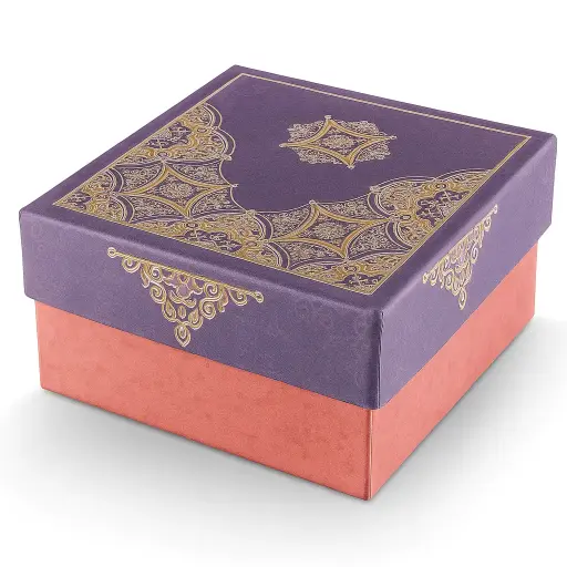 [B0412000000] B04 12 (4"x4"x2") Plum & Purple Gift Box | Birthday Gift Box | Wedding Gift Box | Favor Box | Eid Gift Box