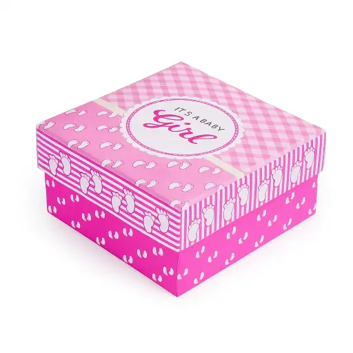 B04 21 (4"x4"x2") Newborn Baby Gift Box | Baby Shower Gift Box | Favor Box | Gender Reveal Box