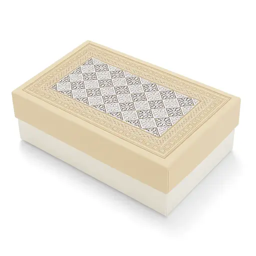 [B0707000000] B07 07 (4"x6"x2") White & Cream Gift Box | Birthday Gift Box | Wedding Gift Box | Eid Gift Box