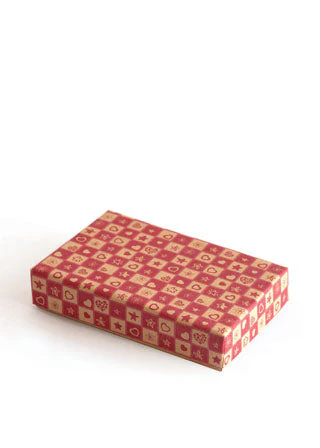 [B0724000000] B07 24 (4"x6"x2") Brown & Red Gift Box | Birthday Gift Box | Wedding Gift Box | Eid Gift Box