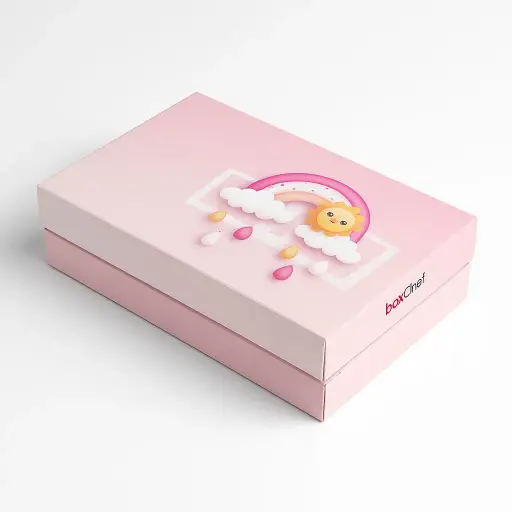 [B5102000000] B51 02 (7.3"x7.3"x5.3" In) Newborn Baby Girl Pink Gift Box | Baby Shower Gift | Gender Reveal (Girl) Gift Box