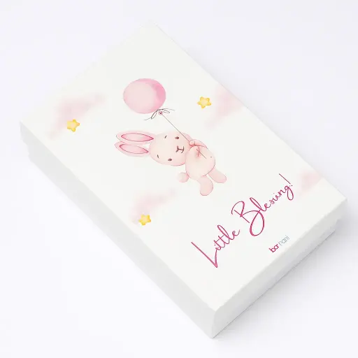[B1405000000] B14 05 (5.5"x9.5"x2") White Gift Box | Baby Girl Gift Box | Baby Shower Gift Box | Gender Reveal Gift Box 