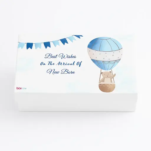 [B1406000000] B14 06 (5.5"x9.5"x2") White Gift Box | Newborn Baby Gift Box | Baby Shower Gift Box | Gender Reveal Gift Box