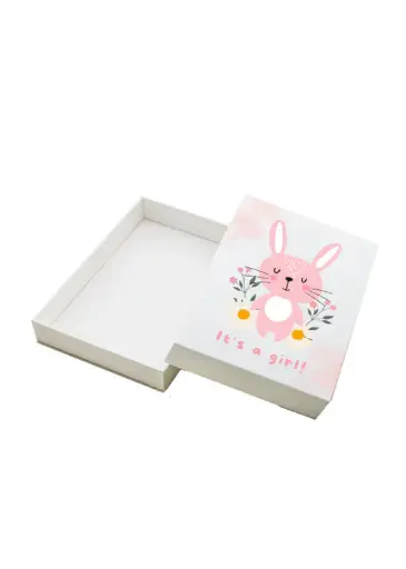 [B3012000000] B30 12 (9"x16"x2")White Gift Box | Baby Girl Box | Baby Shower Gift Box | Gender Reveal Gift Box 
