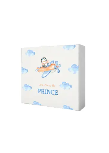 [B3307000000] B33 07 (8.5"x8.5"x2") White Gift Box | Baby Boy Gift Box | Baby Shower Gift Box | Gender Reveal Gift Box